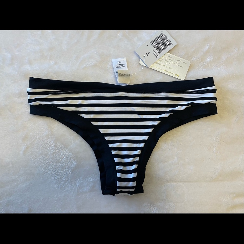 L Space bikinis bottom black&white stripe S